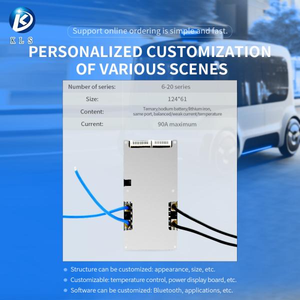 6S - 20S 20A - 90A ハードウェアBMS,BMS 電動自動車用 LiFePO4 NMCバッテリー