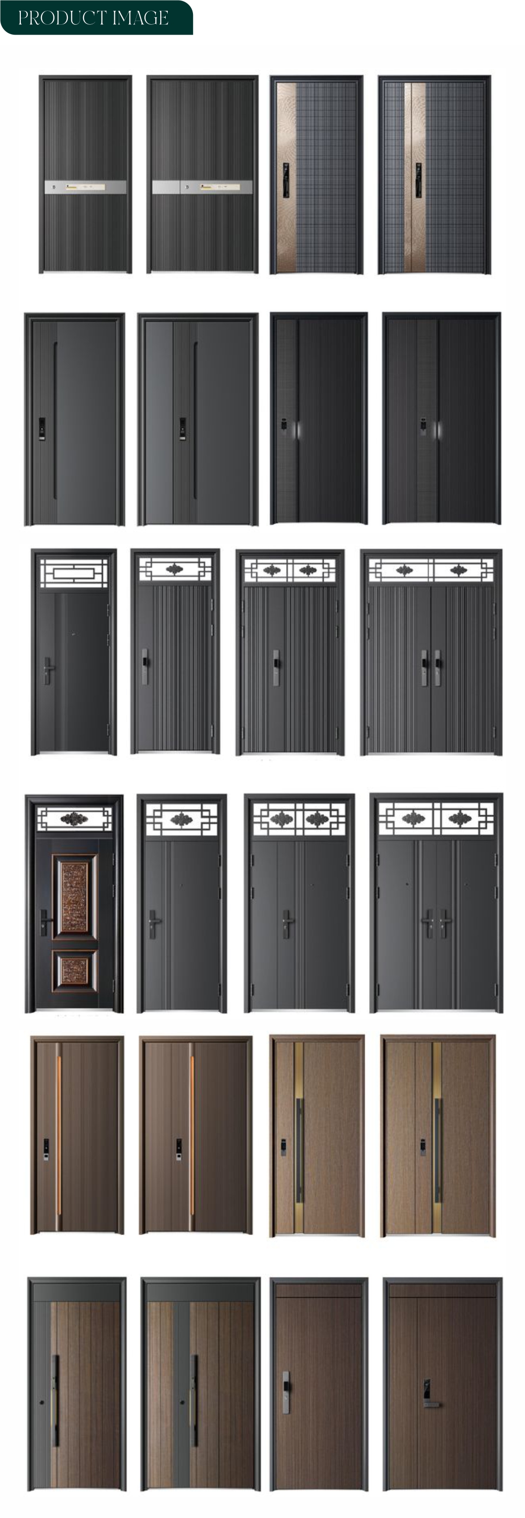 Custom Modern Steel Security Door with Finished Surface and Anti-theft Design for Apartment and Villa Projects