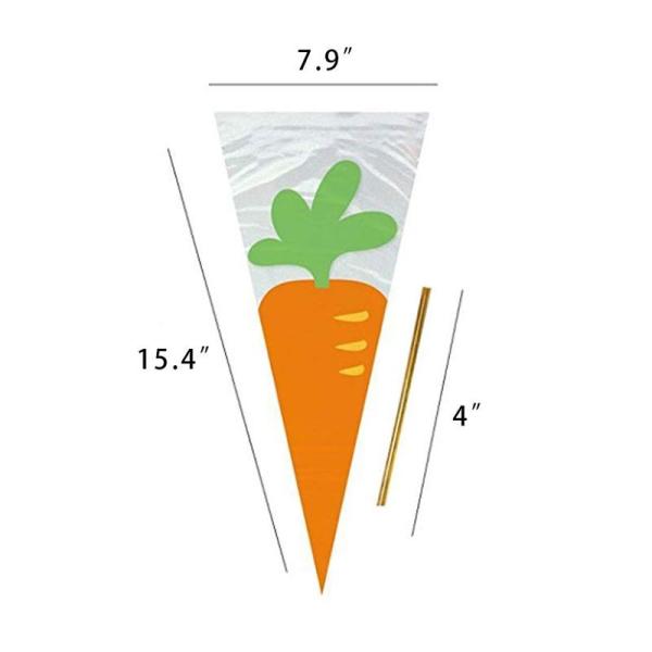 Moisture Proof Plastic Packaging Treat Bags , BPA Free Cone Shaped Treat Bags