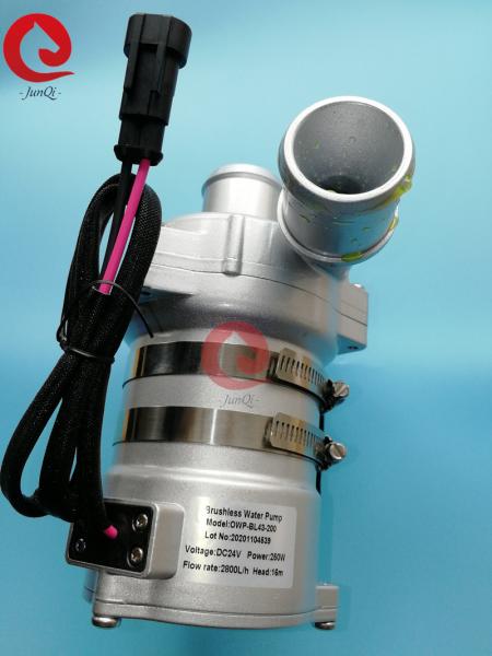 24VDC Junqi JP-BL43-200 Brushless DC Automotive Water Pump 2800LPH Flow Rate  For Engine Cooling