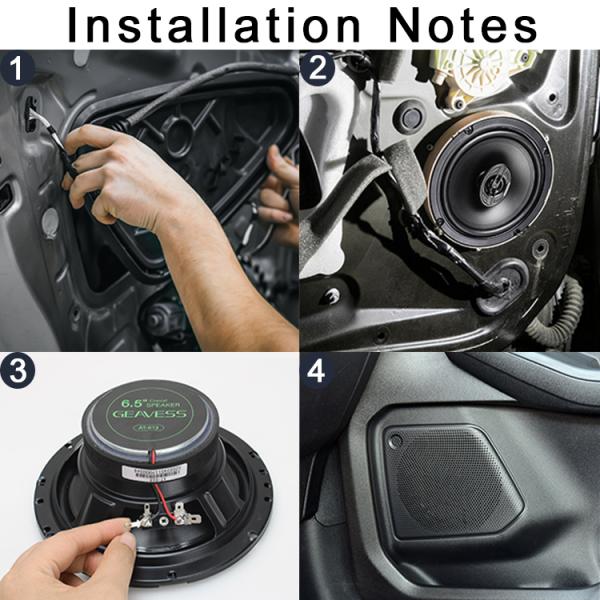 Set of 2 Full Range Coaxial Car Speakers with 6.5 Inches Subwoofer and 1500Hz Tweeter