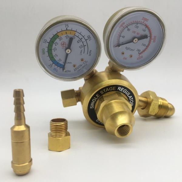 Weld Acetylene Regulator Welding Gas Gauges Cga-200 Rear Inlet with 9/16"-18 Outlet and Hose Connector