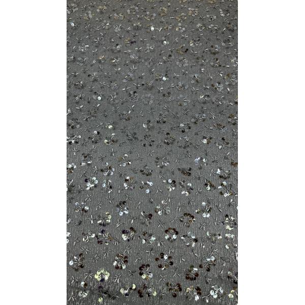 Embroidered Leafy Metallic Floral Lace Fabric for Dressmaking Wedding Gowns Shining Fabric