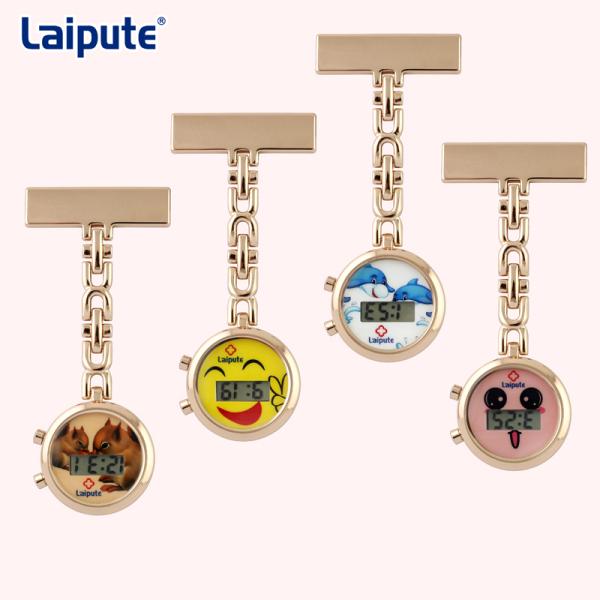 Cute Digital Nurses Clip On Fob Watch 27mm Case Zinc Alloy Waterproof