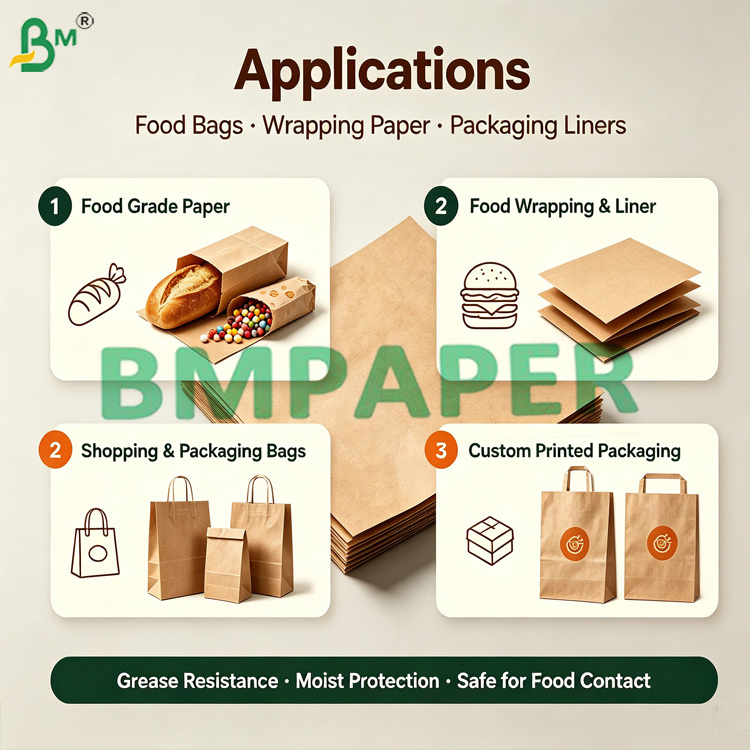 Custom Printed PE Laminated Kraft Paper For Food Bags & Liners Food Grade