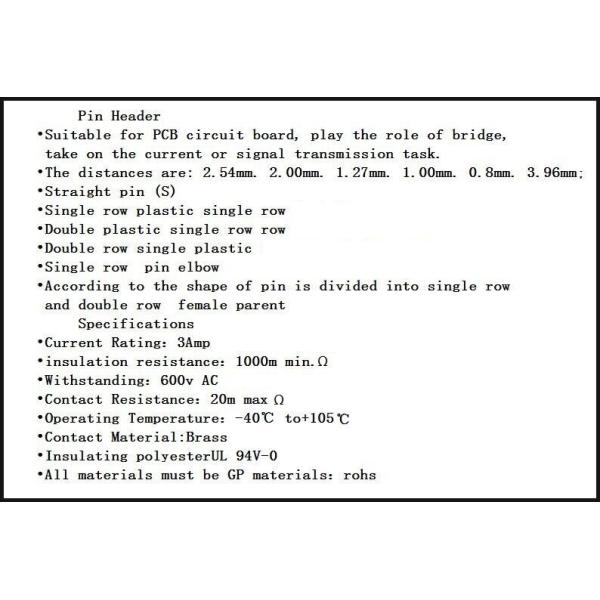 Pitch1.0 mm 1*40P header 180° connector Black Brass material