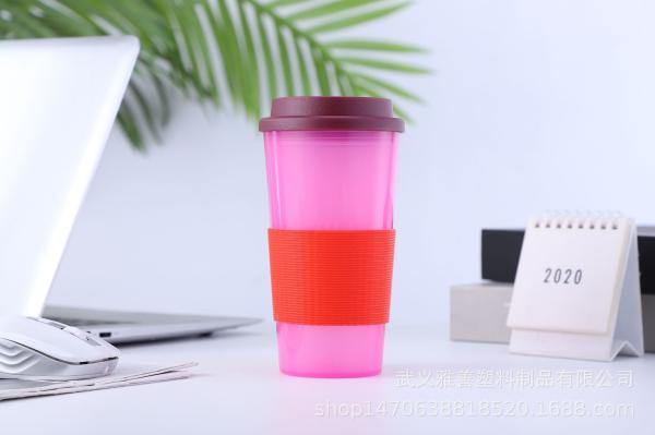 Plastic 16oz Coffee Mug For Travel Camp  BPA-Free Lightweight