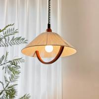 Chandelier de chambre en bois français Vintage Pendant Lumière Moderne D400mm Forme de fixation