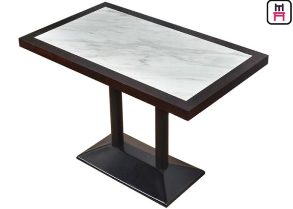4 ferro de carcaça de mármore luxuoso da madeira 4ft*2ft inserir da mesa de jantar do restaurante dos assentos