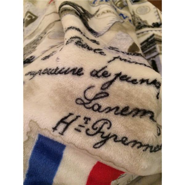 Printed Fashion Fall Winter Velvet Sherpa Blanket For Home / Hotel Tear - Resistant