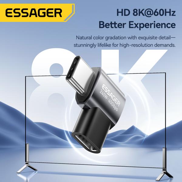 USB 4.0 C to C OTG Adapter 40Gbps 240W Fast Charging 8K 60Hz