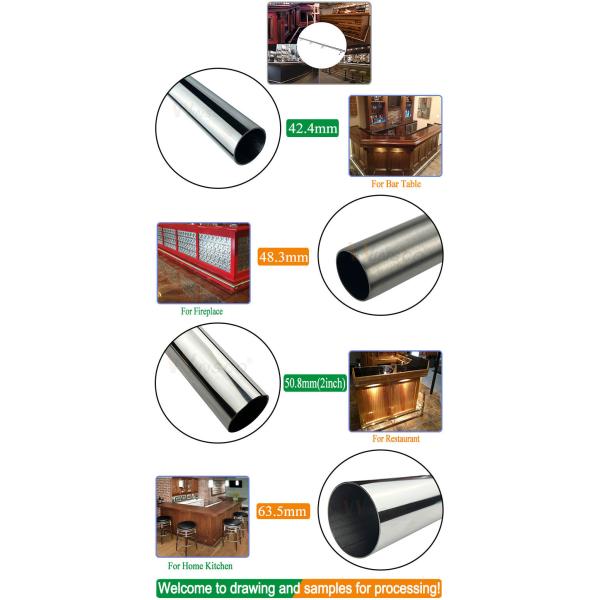 круг Matt Inox нержавеющей стали 42.4mm 48.3mm 63.5mm отполированный трубой покрасил поверхностную трубку 201 рельса ноги 304 316