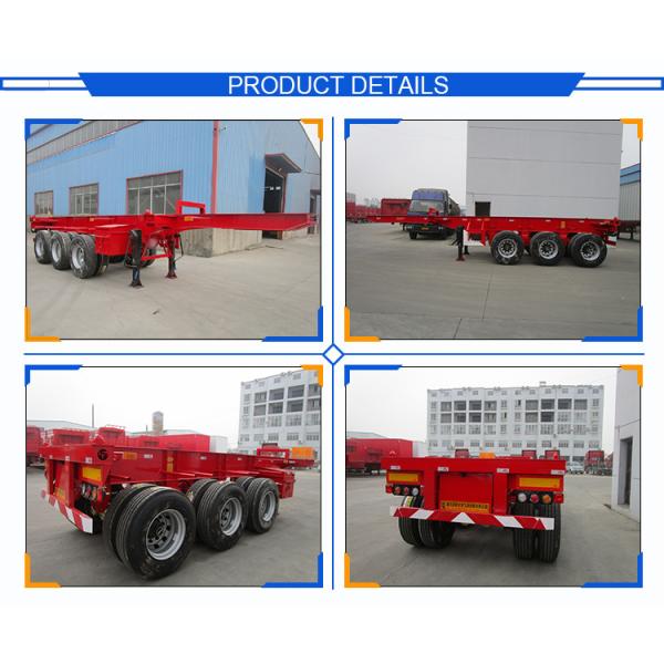 2 Axles 3 Axles Flatbed Skeleton Semi Trailer for Container 12500x2500x1650mm