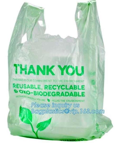 Cornstarch Biodegradable Bag, Compostable Bag For Home And Community, Kitchen Custom vest carrier singlet bags