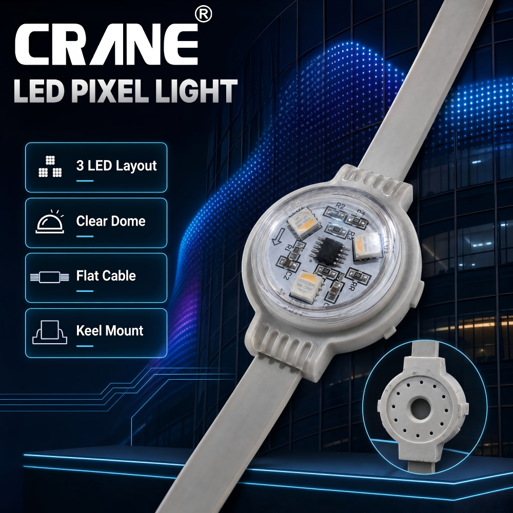 0.75W DC12V Round LED Pixel Point Light DMX512 RGB RGBW For Building Media Facade Lighting