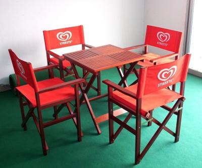 China LFurniture Foldable Wood Table with Foldable Wood Chairs with Fabrics-13