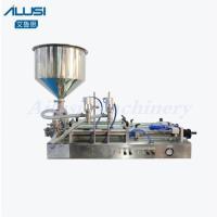 Acier inoxydable liquide de machine de remplissage de piston horizontal avec deux becs