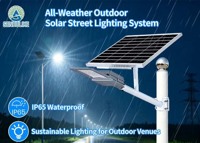 IP65 Solar Powered LED Street Light, Anti-Rust Aluminum Alloy Outdoor Lamp,High Conversion Solar Panel & New Lithium Battery