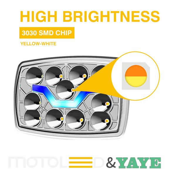CD70 CG125 70cc Moto Led Headlight DC12V Dual Color White Yellow DRL Headlight