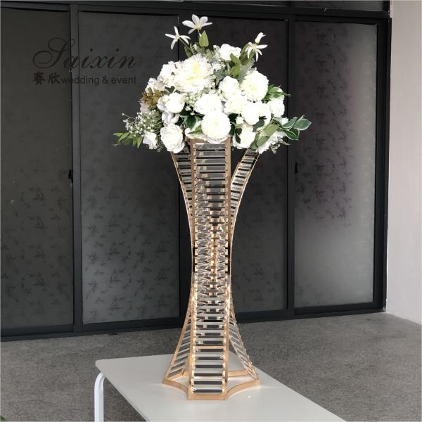 Gold Wedding Flower Stand Centerpiece Unique Metal Flower Stand 97cm