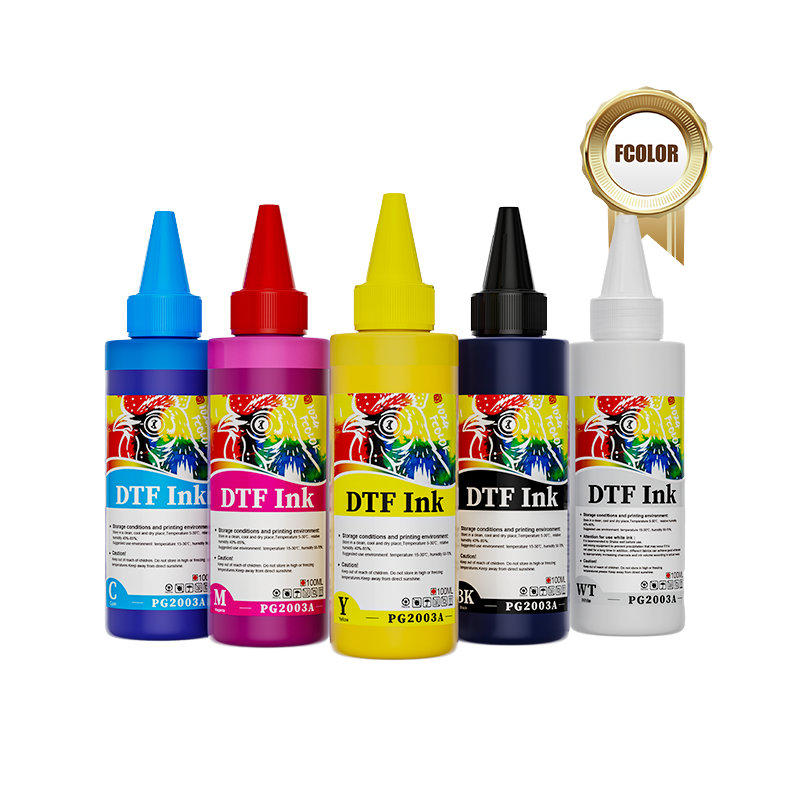 FCOLOR High Quality 100ML DTF Ink for Epson L1800 1390 XP600 I1600 I3200 Vivid Color Printing Ink DTF