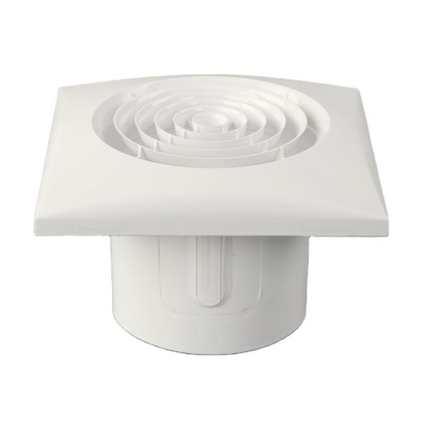Ventilador de extração de ar axial montado na parede do banheiro em branco/preto