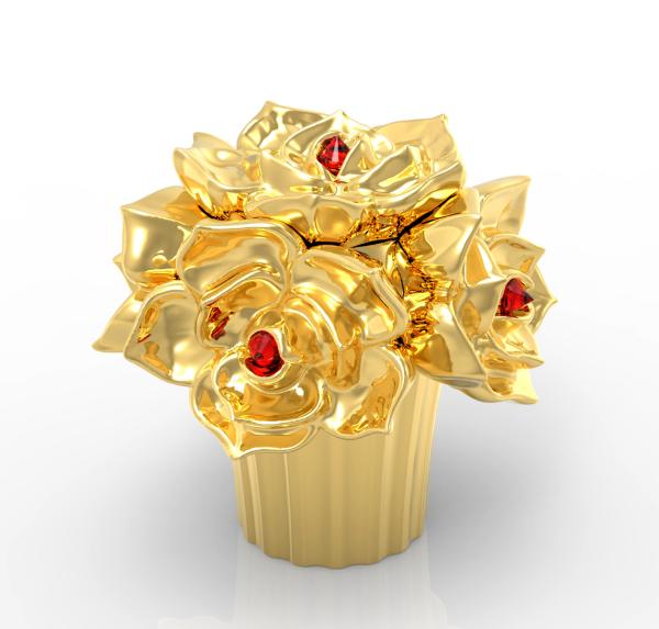 ISO9001 Couvercle de bouteille de parfum en alliage de verre de zinc floral