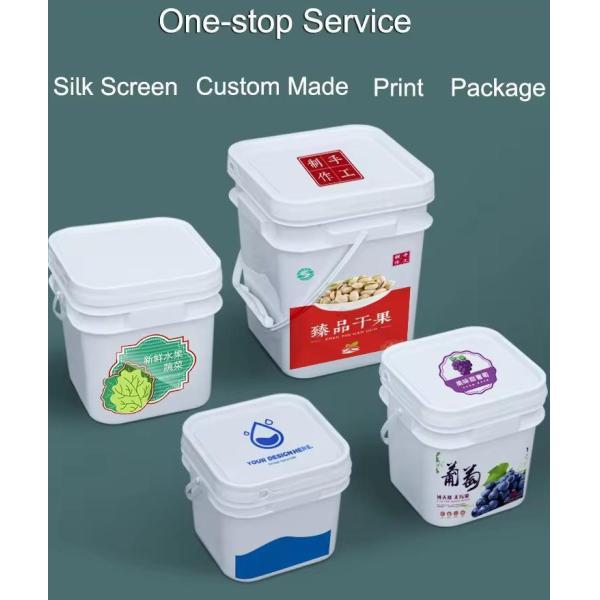 Initial Payment Food Grade Square Rectangle Plastic White Container PP Bucket with Lid
