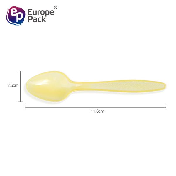 Top amazon seller 2019 disposable plastic yellow cheap spoon for cake