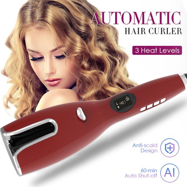 Deep Wave PTC Hair Rotating Curling Iron Titanium Ceramic Coating