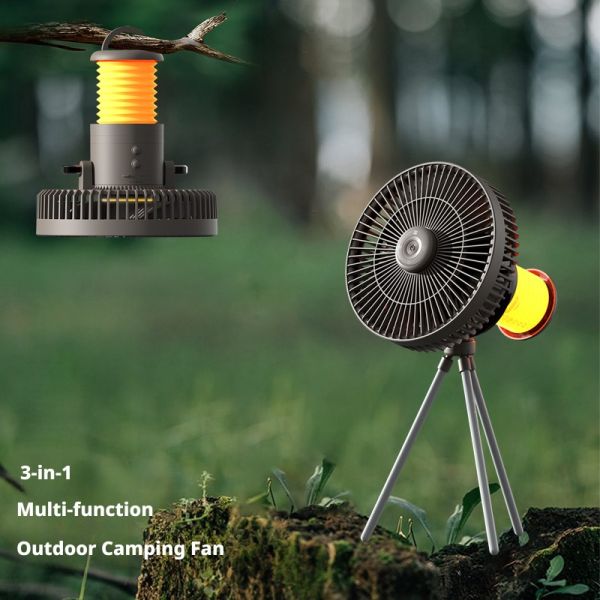 3 In 1 Multifunctional Portable Camping Fan 10000mAh Lightweight Design For Outdoor