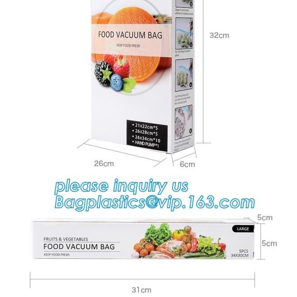 Disposable Transparent Vacuum Sealer Food Storage Plastic Packaging Roll Bag for Food Sealed, Textured Food Freshness St