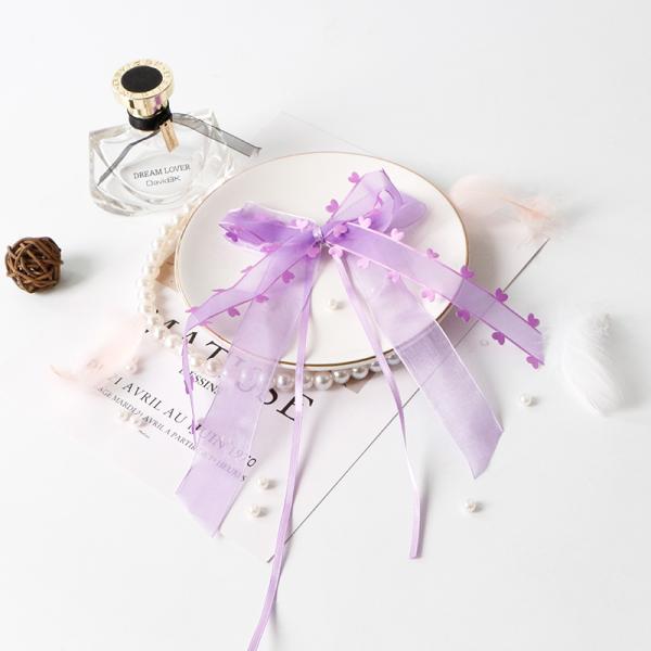 Полиэфирные сердечные органы для волос, луки для волос, ленточные зажимы для красивых аксессуаров для волос бабочек