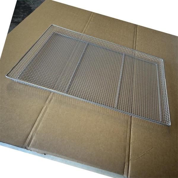 Customized SS 304 316 Food Grade Stainless Steel Metal Woven Food Drying Mesh Tray Herbs Fruit Plants Dehydrator Tray