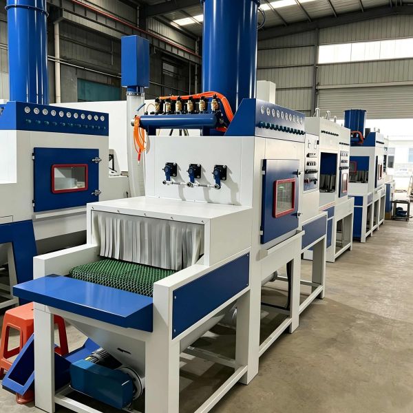 Automatic Pass-through Conveyor Sand Blasting Machine with PLC Control and 220V/380V/440V Voltage for 2000mm x 1500mm x 1800mm Workpieces