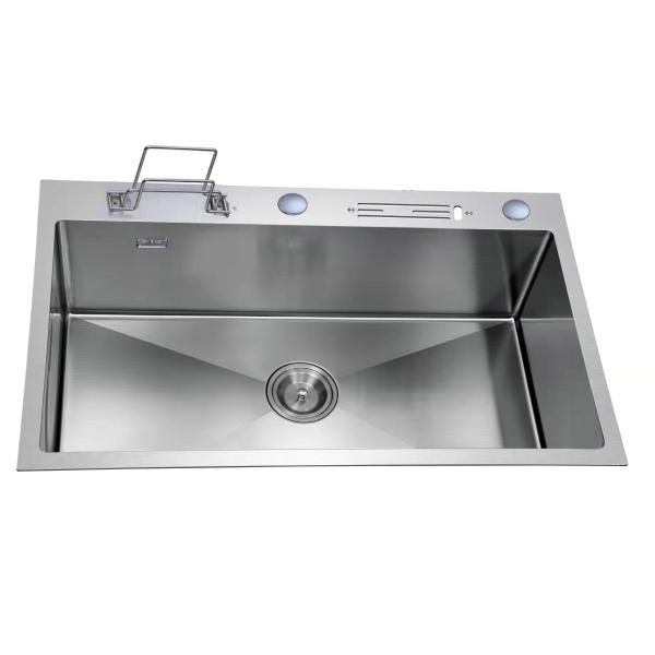 Падение шара Handmade раковины кухни 780*480MM одиночное в нул радиусах