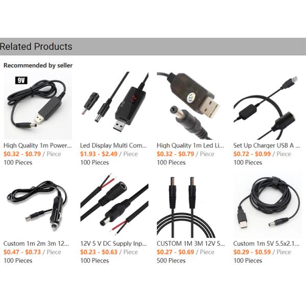 White Black USB Male to 90 Degree Right Angle 5.5 X 2.1mm  5.5x2.5mm 3.5x1.35mm 4..0x1.7mm Male DC Cable