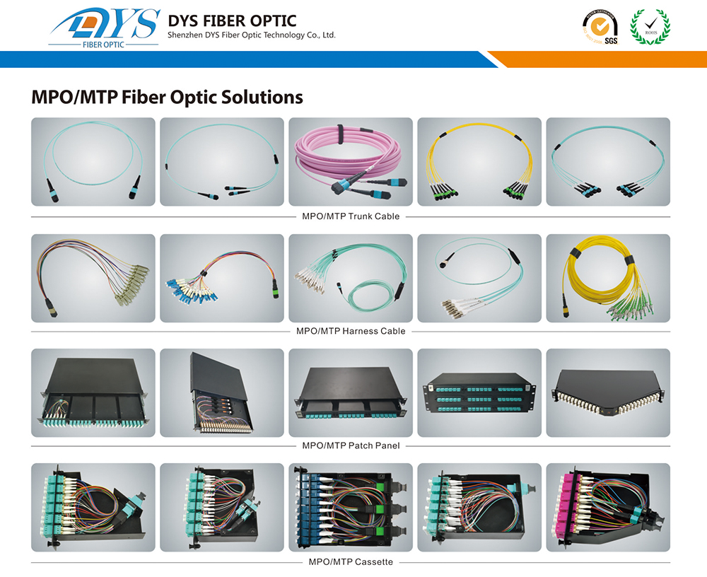 12F OM3 OM4 дуют вне MPO Patchcord для сети передачи данных
