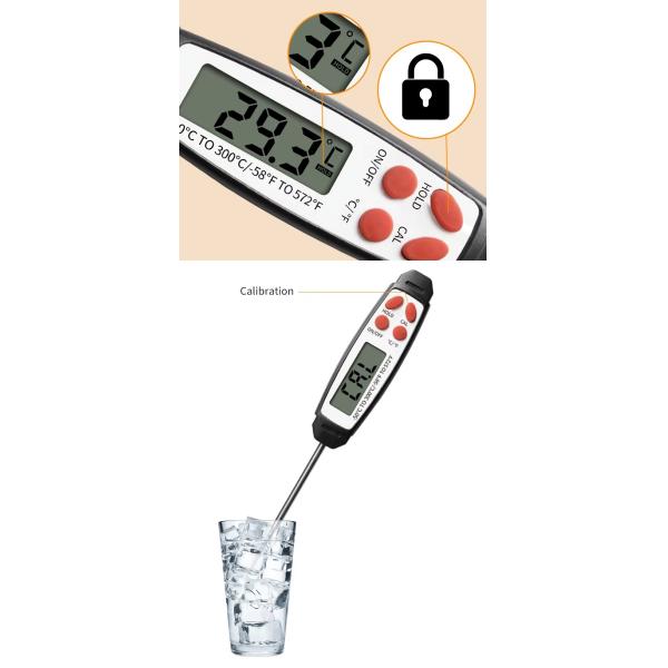 DTH-98 -50 To 300℃ Waterproof Digital Cooking Food Kitchen Candy Thermometer for Grill Smoker Oven Backing BBQ Instant Read Meat Thermometer