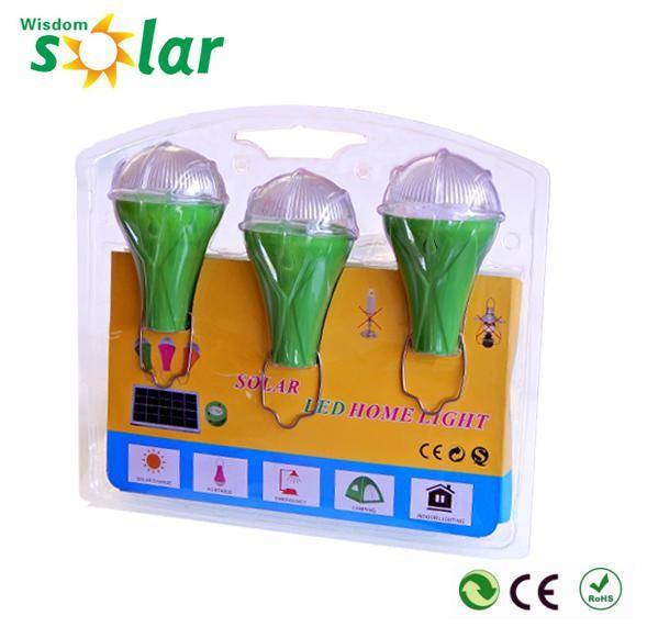 Economy competitive solar home lighting system with 3 LED bulbs for Lighting Africa