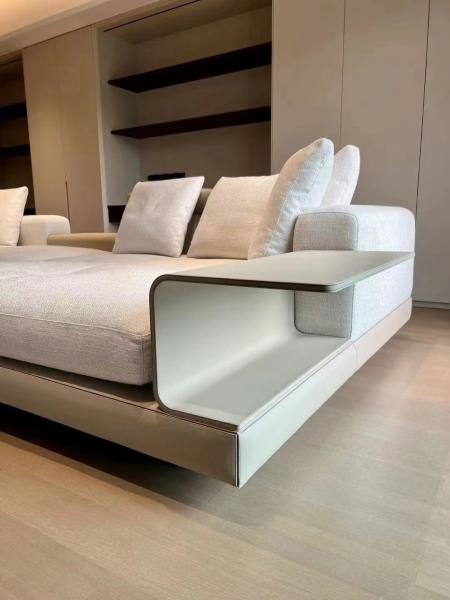 Grande sofá da sala de visitas minimalista italiana do canto da mobília do hotel de luxo