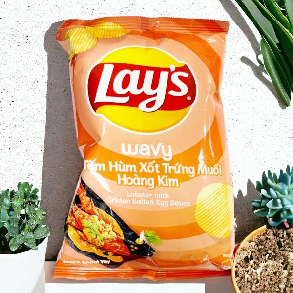 Lay's Lobster with Golden Salted Egg Sauce Chips - Bulk Sales Case for Retailers & Wholesalers - 56G *100 PCS