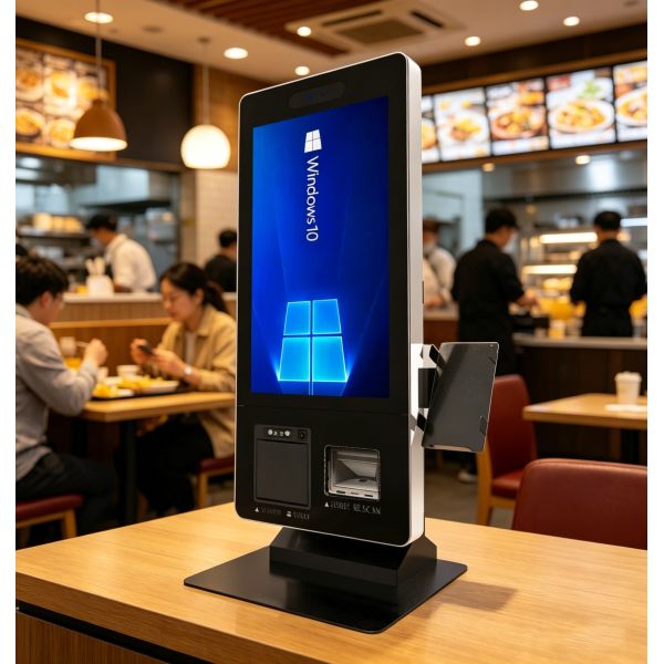 Wind 10 POS Terminal with 2D Barcode Scanner & Receipt Printer, All-in-One Touch Screen Retail POS System for Supermarket/Shop