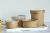 Cuvette de papier en bambou jetable et cuillère de catégorie comestible de catégorie comestible pour la soupe à salade