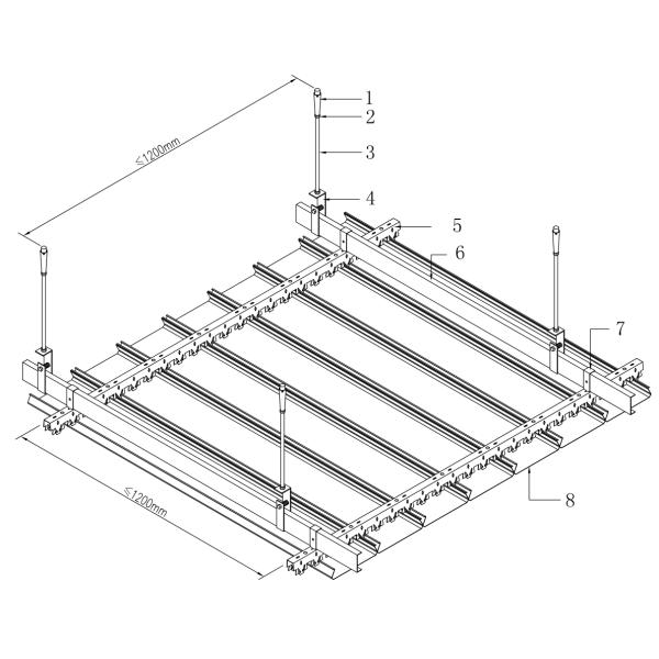 15mm-35mm Aluminum Ceiling Sheets For Gas Station Beveled Edge