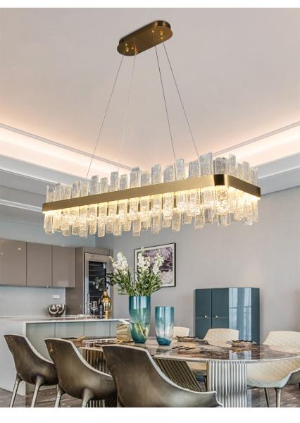 Led chandelier Living room chandeliers rectangular Kitchen fixture frosted matte glass entryway chandelier(WH-CY-195)