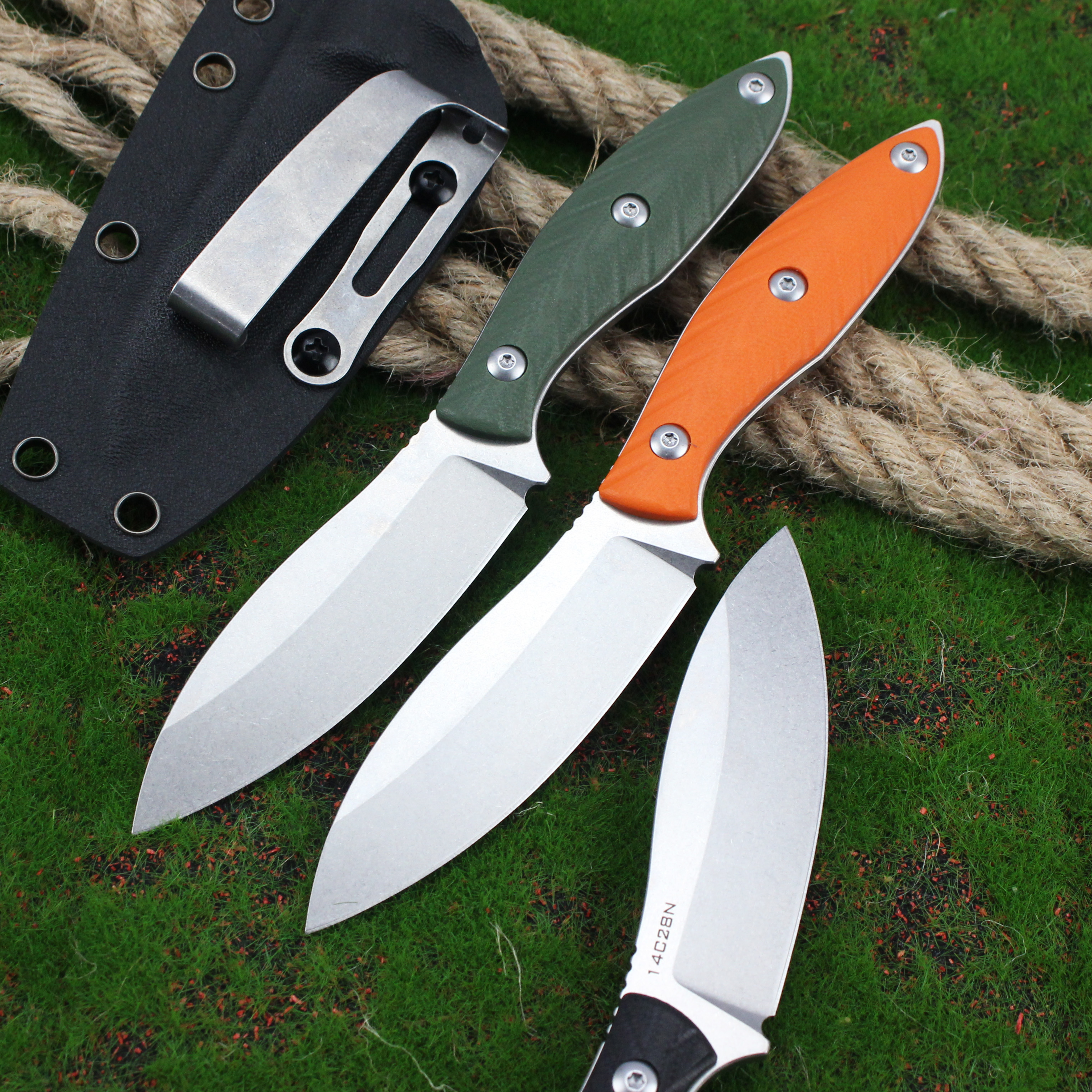 GT0196 Fixed Blade Knife Hunting Knives G10 Handle14C28N Blade Tactical Knives Tunafire