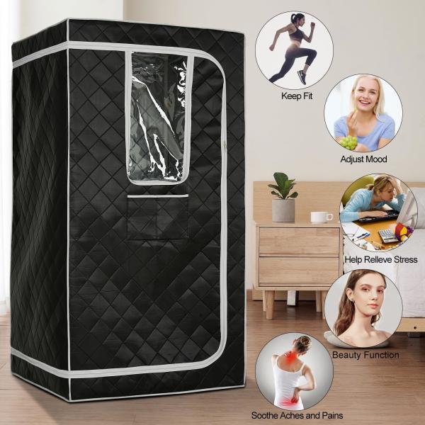 Full Size Portable Steam Sauna With Time Control 0 - 99 Minutes And Transparent Windows