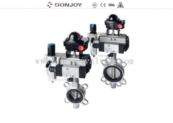 2 polegadas de tipo pneumático de aço inoxidável válvula da bolacha 304/316L da qualidade de borboleta
