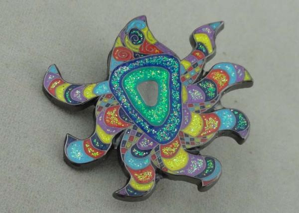Pewter Souvenir Custom Made Badges Black Plating For Awards / Gift